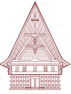 rumah batak toba gorga maroon